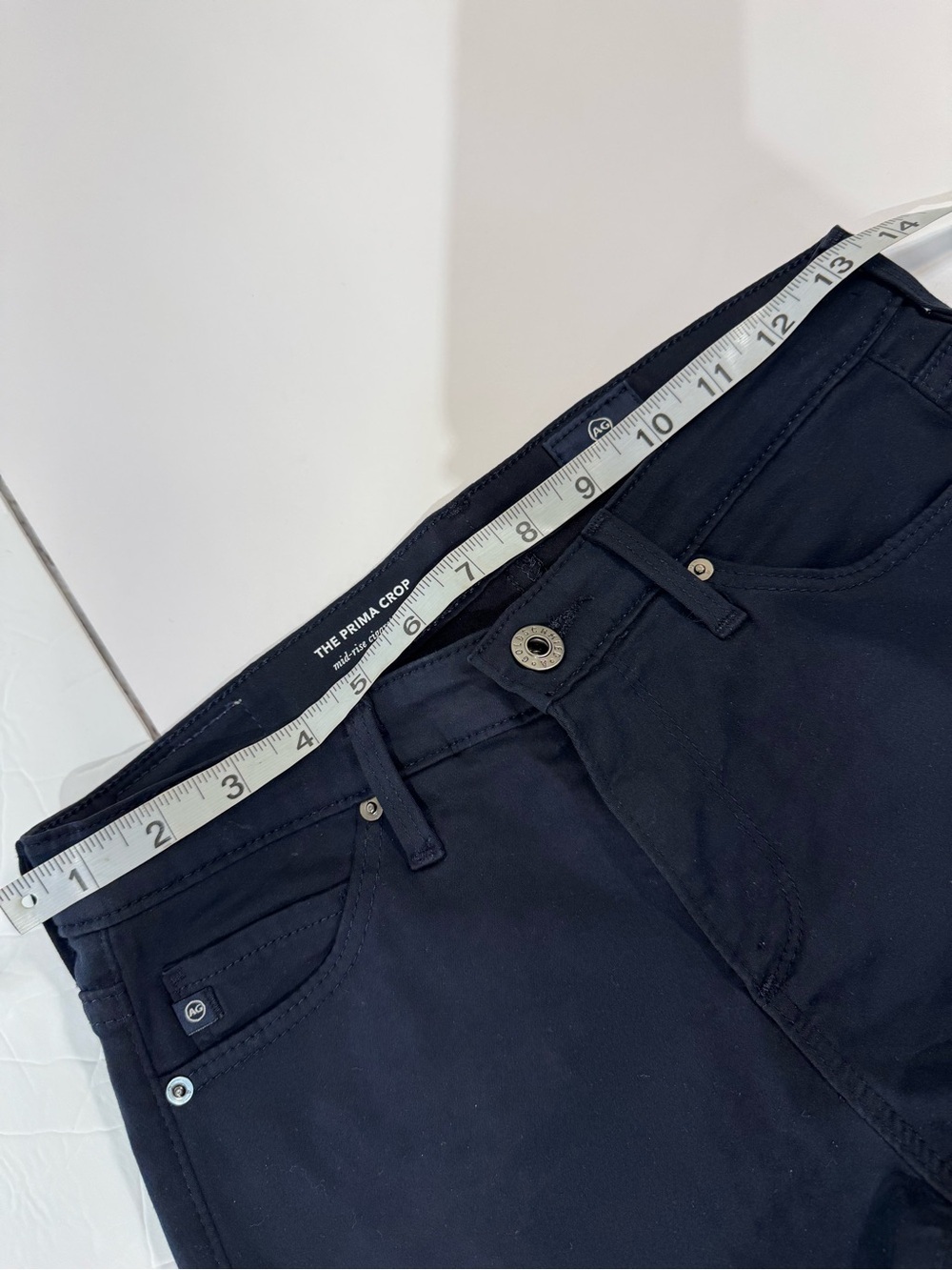 Ag Adriano Goldschmied The Prima Crop Navy Stretch Jeans 25 - Picture 4 of 10